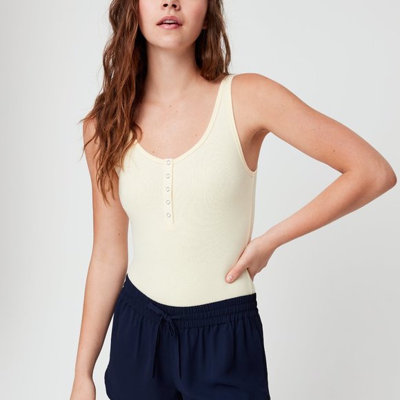 Aritzia Tops - Aritzia Sunday Best Nero button henley bodysuit M